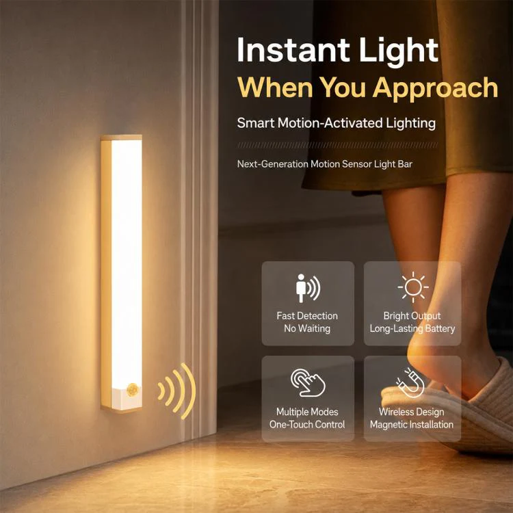 30cm 3W Intelligent Motion Sensor LED Night Light Bar Bedside Lamp(6000K White Light) - Image 2