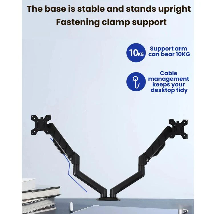 32-Inch Pneumatic Arm Dual-Screen Height-Adjustable Computer Monitor Stand(DY-02) - Image 6