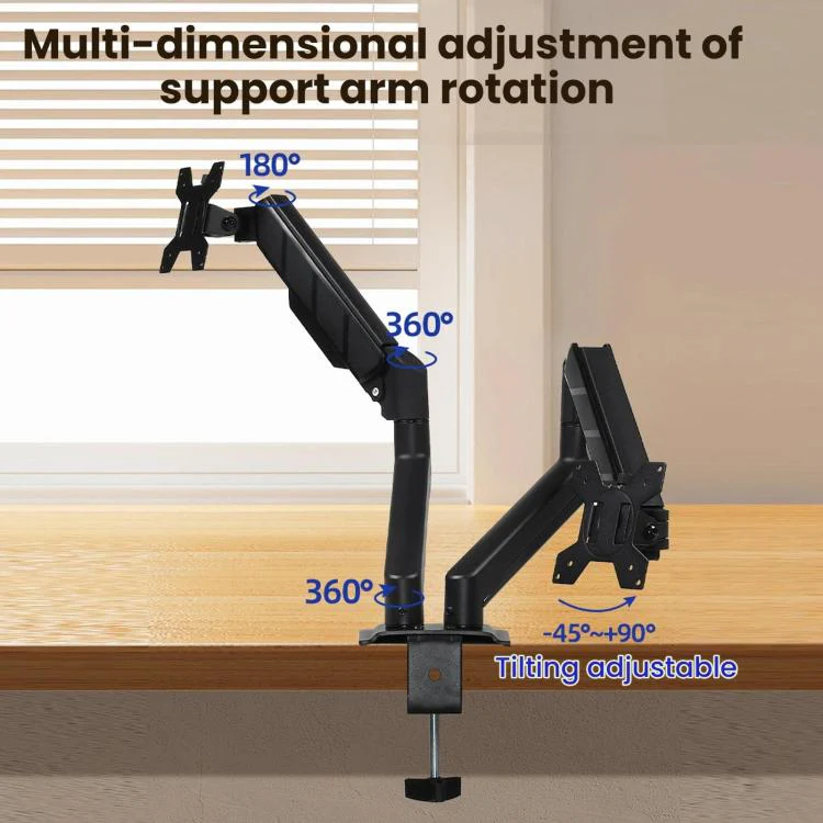 32-Inch Pneumatic Arm Dual-Screen Height-Adjustable Computer Monitor Stand(DY-02) - Image 8