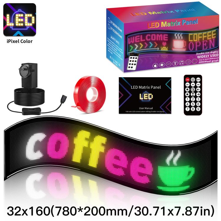 32x160 Pixels Double Row Ultra-Thin Waterproof LED Flexible Advertising Matrix Display Screen(UK Plug) - Image 16