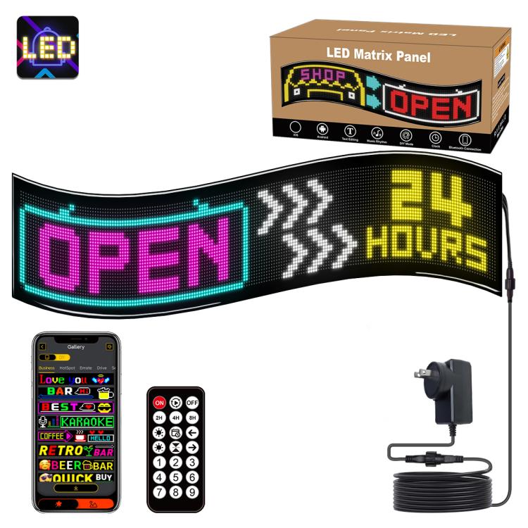 32x192 Pixels Dual Row Ultra-Thin LED Flexible Advertising Matrix Display Screen, Size: 145 x 28cm(UK Plug)