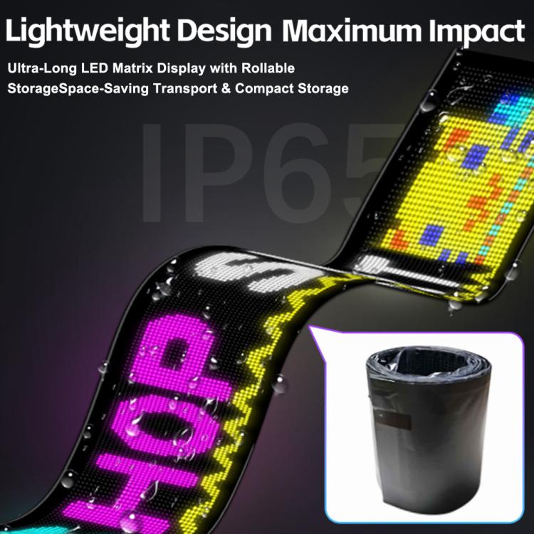 32x256 Pixels Dual Row Ultra-Thin LED Flexible Advertising Matrix Display Screen, Size: 192 x 28cm(UK Plug) - Image 6