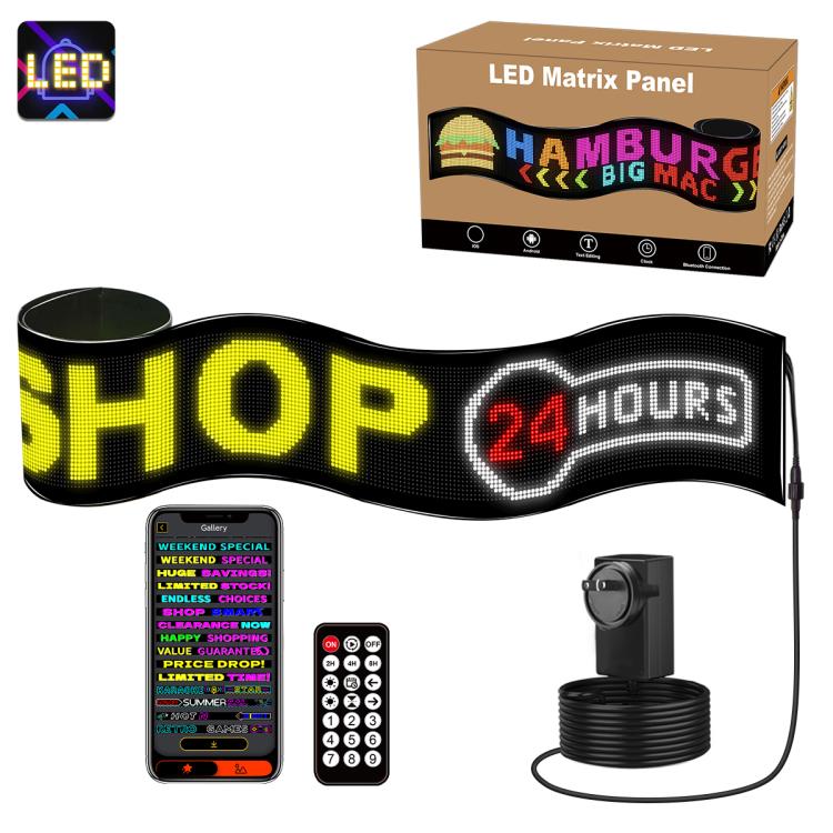 32x320 Pixels Dual Row Ultra-Thin LED Flexible Advertising Matrix Display Screen, Size: 240 x 29.4cm(EU Plug)