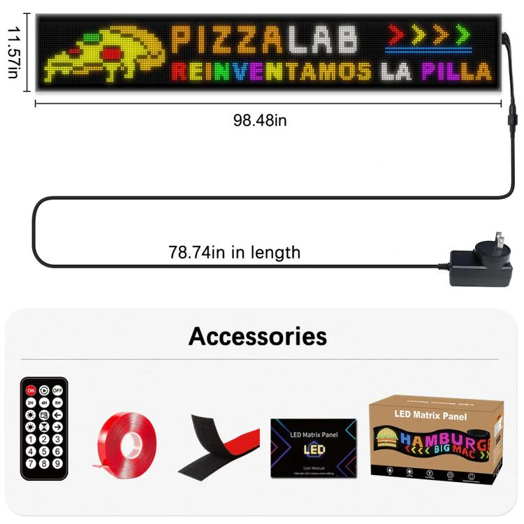 32x320 Pixels Dual Row Ultra-Thin LED Flexible Advertising Matrix Display Screen, Size: 240 x 29.4cm(US Plug) - Image 11