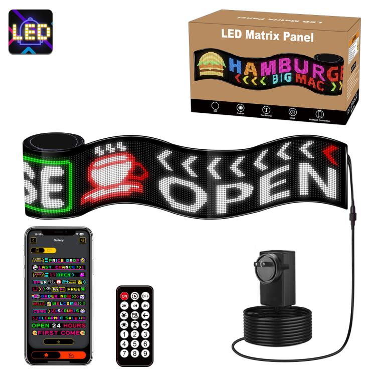 32x384 Pixels Dual Row Ultra-Thin LED Flexible Advertising Matrix Display Screen, Size: 287 x 29.4cm(UK Plug)