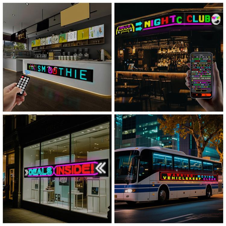 32x384 Pixels Dual Row Ultra-Thin LED Flexible Advertising Matrix Display Screen, Size: 287 x 29.4cm(UK Plug) - Image 7