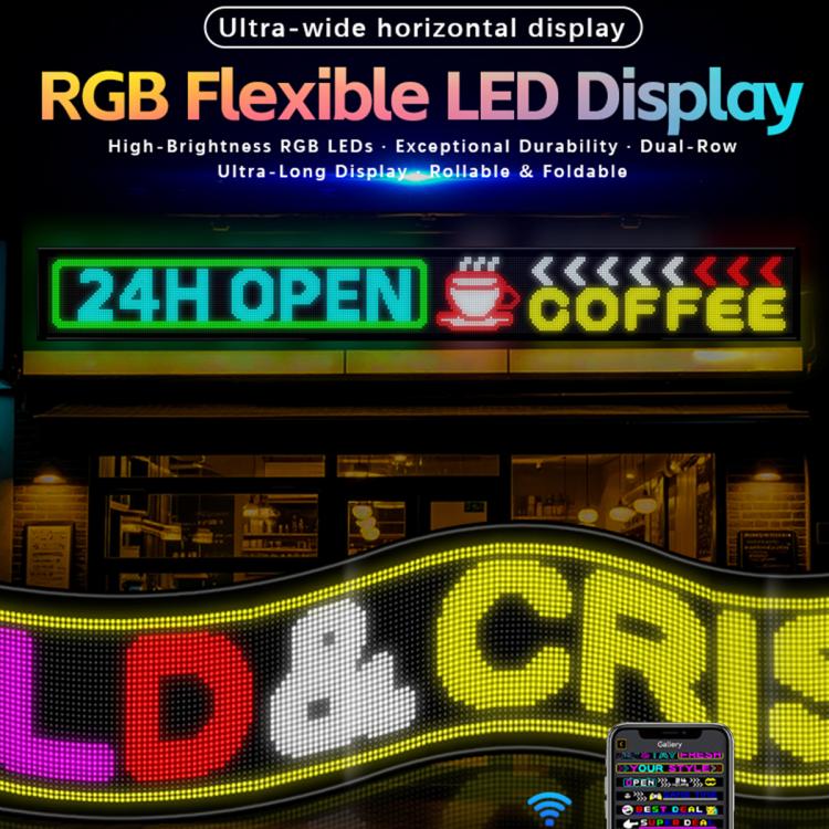 32x384 Pixels Dual Row Ultra-Thin LED Flexible Advertising Matrix Display Screen, Size: 287 x 29.4cm(US Plug) - Image 2
