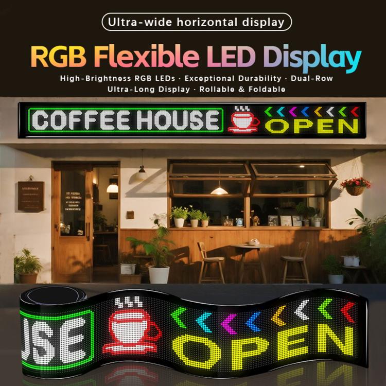 32x448 Pixels Dual Row Ultra-Thin LED Flexible Advertising Matrix Display Screen, Size: 334 x 29.4cm(UK Plug) - Image 2