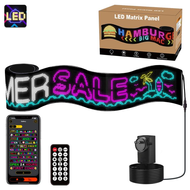 32x448 Pixels Dual Row Ultra-Thin LED Flexible Advertising Matrix Display Screen, Size: 334 x 29.4cm(US Plug)