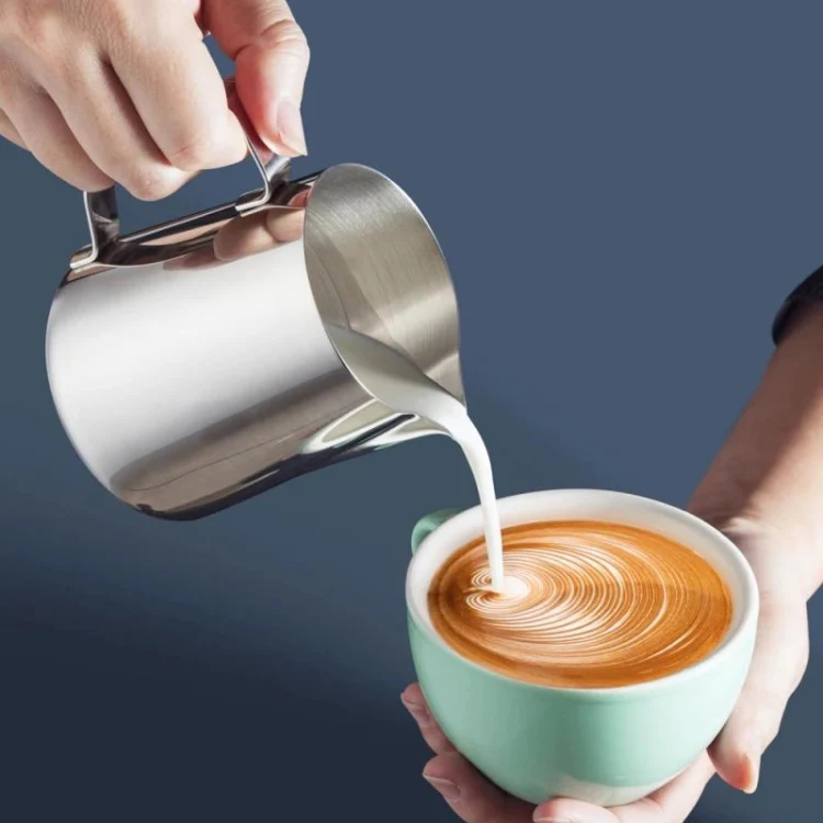350ml  Inner Scale Pull Flower Cup Stainless Steel Milk Foam Cup Coffee Utensils - Image 6