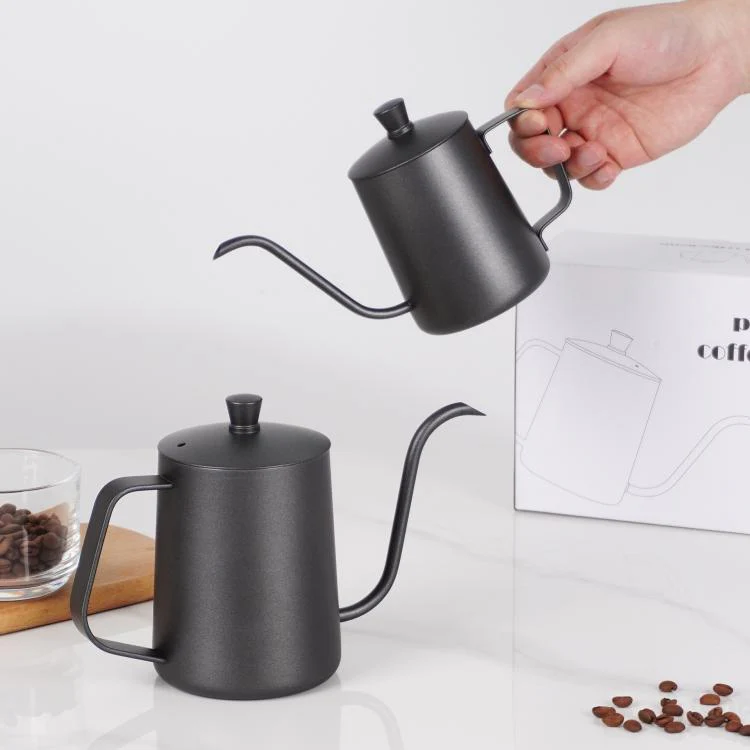 350ml Swan-Necked Narrow-Mouth Stainless Steel Pour-Over Coffee Pot with Lid(White) - Image 7
