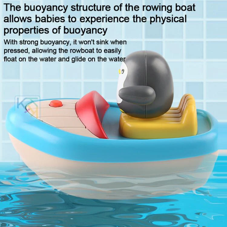 360-degree Rotating Electric Water-spraying Penguin Boat Children Bath Toy - Image 5