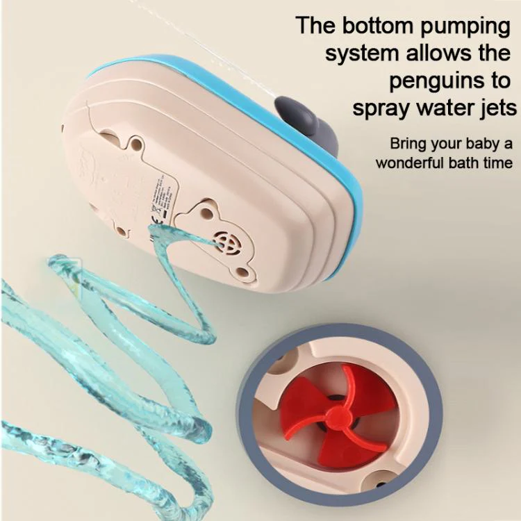 360-degree Rotating Electric Water-spraying Penguin Boat Children Bath Toy - Image 8