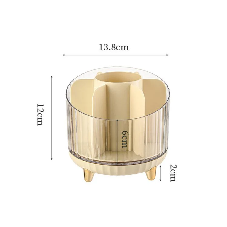 360-degree Rotating Makeup Organizer for Vanity Multi-Grid Spinning Cosmetic Storage Box for Brushes, Lipsticks and Skincare(Champagne) - Image 7