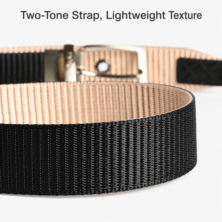 360 Degree Rotating Pin Buckle Belt Men Casual Nylon Alloy Belt, Length: 105cm(Black Khaki) - Image 7