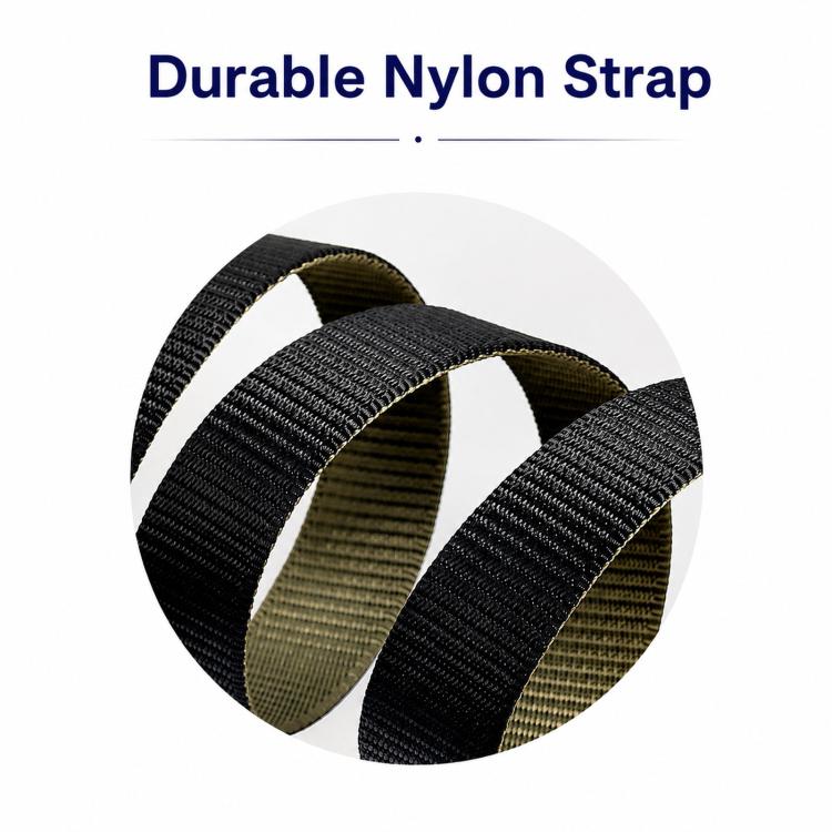 360 Degree Rotating Pin Buckle Belt Men Casual Nylon Alloy Belt, Length: 105cm(Brown Khaki) - Image 9