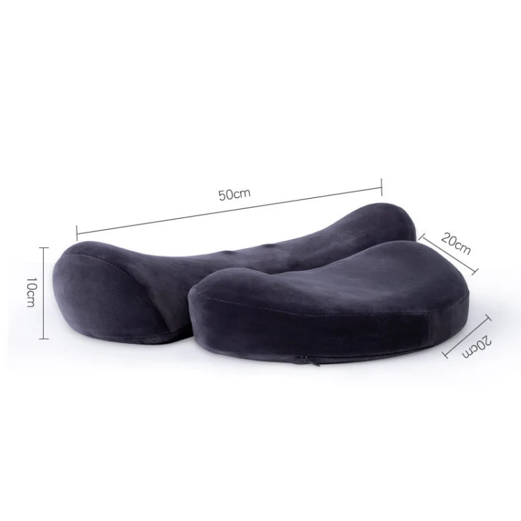 3D Slow Rebound Memory Foam Heating Massage Pillow(Deep Gray) - Image 3