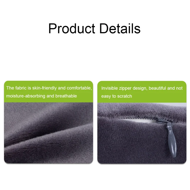 3D Slow Rebound Memory Foam Heating Massage Pillow(Deep Gray) - Image 6