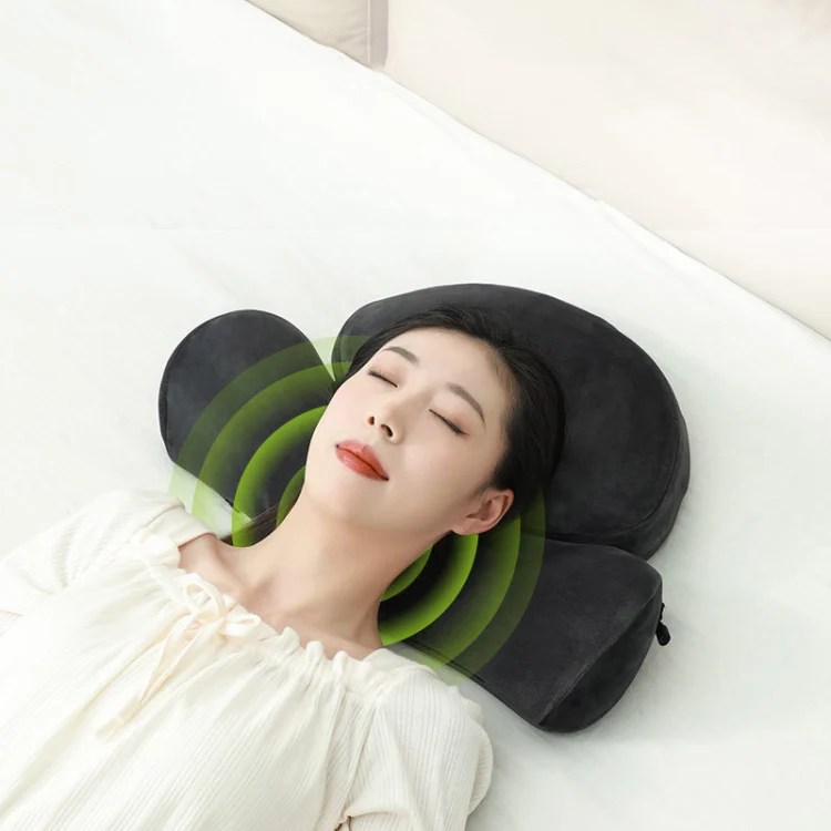 3D Slow Rebound Memory Foam Heating Massage Pillow(Deep Gray) - Image 7