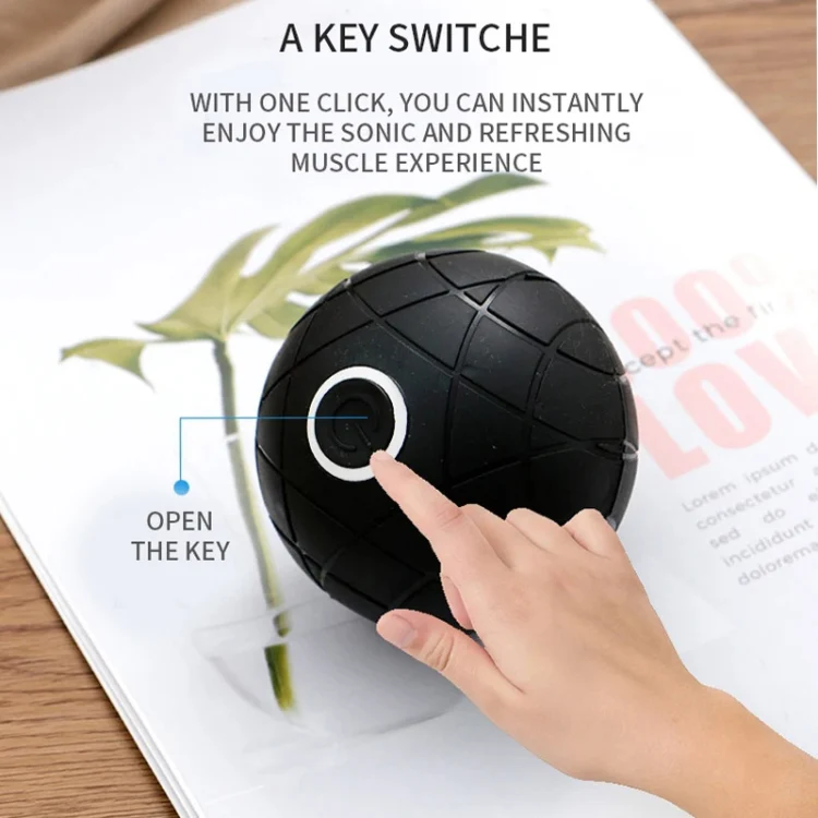 3D Vibrating Yoga Ball Muscle Relaxation Massage Fitness Ball Rechargeable Handheld Silicone Massage Ball(Black) - Image 5