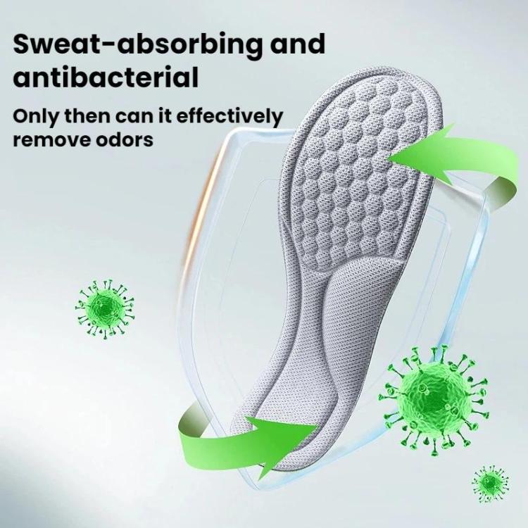 3pairs Odor-Resistant Breathable Ultra-Soft Sports Insoles, Size: 43-44(Dark Gray Green Sole) - Image 7