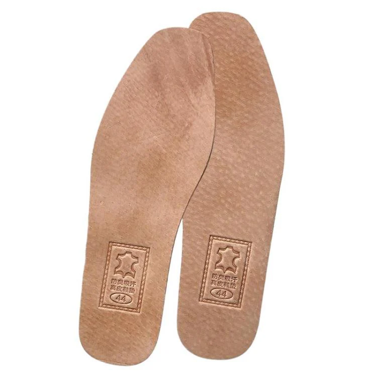 3pairs Shock-Absorbing Thickened Sweat-Absorbing Breathable Cowhide Leather Insoles, Size: 40 - Image 2