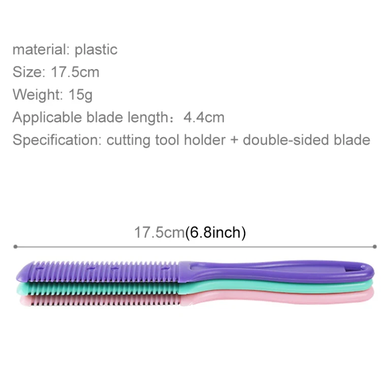 3pcs Hair Tools Double-sided Knife Hair Comb Hair Bangs Trimmer Thinning Device Hair Clipper,  Random Color Delivery - Image 4