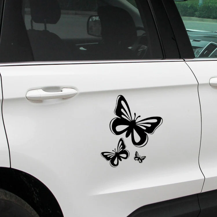 3pcs /Set Butterfly Hollow Car Scratch Decorative Fuel Tank Cap Sticker(Colorful) - Image 5