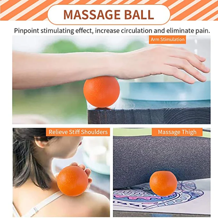 3pcs/set Crescent Hollow Foam Roller Yoga Column Set Fitness Muscle Relaxation Massager Set(45cm Pink) - Image 5