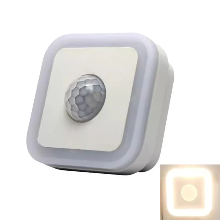 3W Home LED Human Auto Sensor Night Light Plug-In Wiring-Free Staircase Corridor Aisle Light, US Plug(Warm Light)