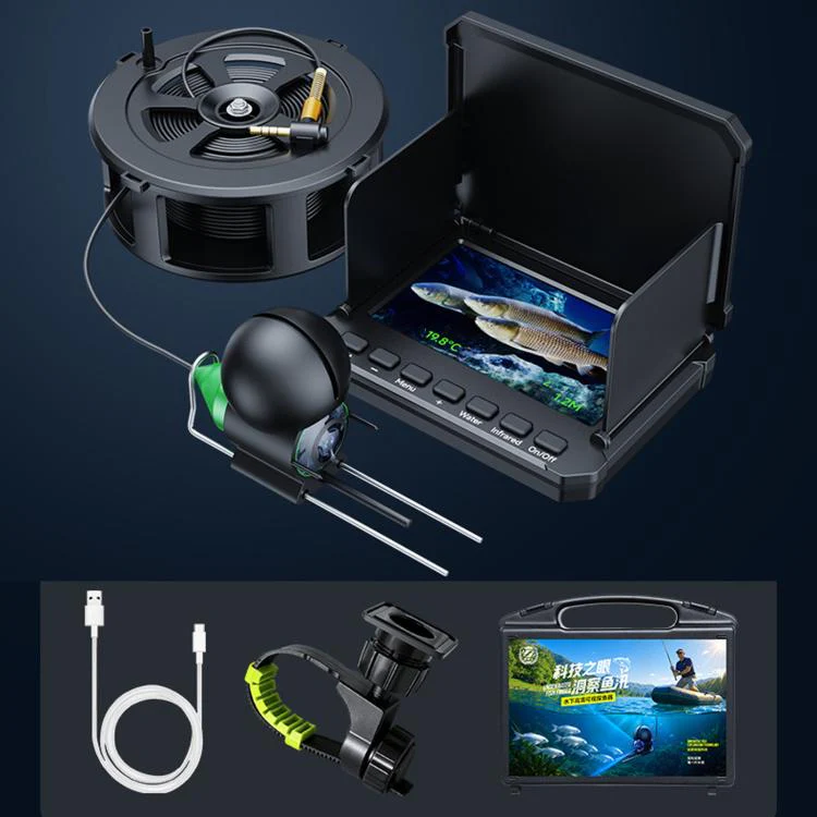 4.3 inch Fully Waterproof Screen + Fish Finder With Temperature & Depth Sensors HD Visual Underwater Fishing Probe, Length: 15m - Image 13