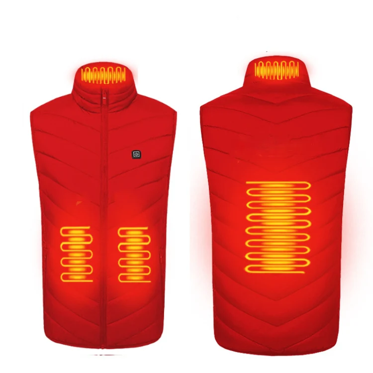 4 Area Single Control USB Electric Heating Undershirt Intelligent Warm Vest, Size: XXL(Red)