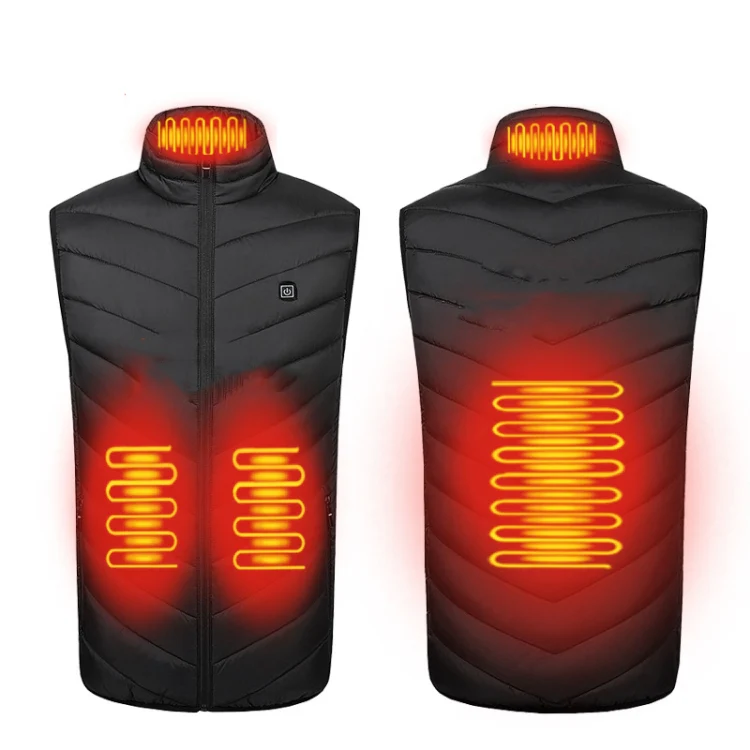 4 Area Single Control USB Electric Heating Undershirt Intelligent Warm Vest, Size: XXXXL(Black)