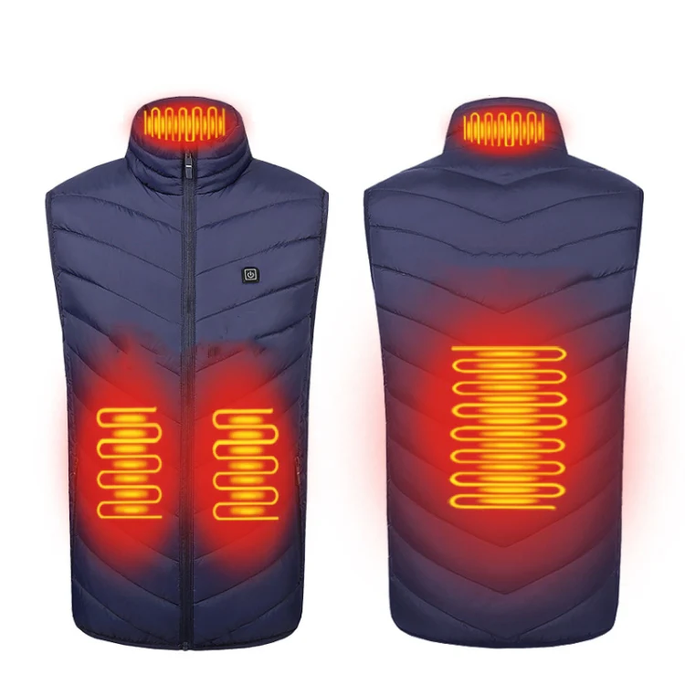 4 Area Single Control USB Electric Heating Undershirt Intelligent Warm Vest, Size: XXXXL(Blue)