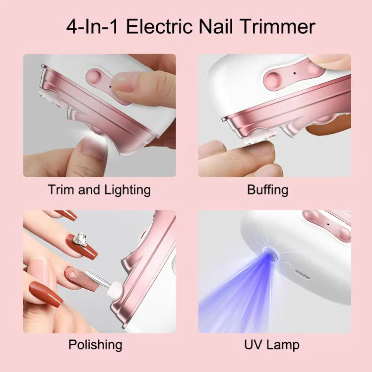 4-in-1 Electric Nail Clipper, Grinder, Polisher & UV Dryer Rechargeable Multifunctional Nail Care Kit(M8 Gray) - Image 3