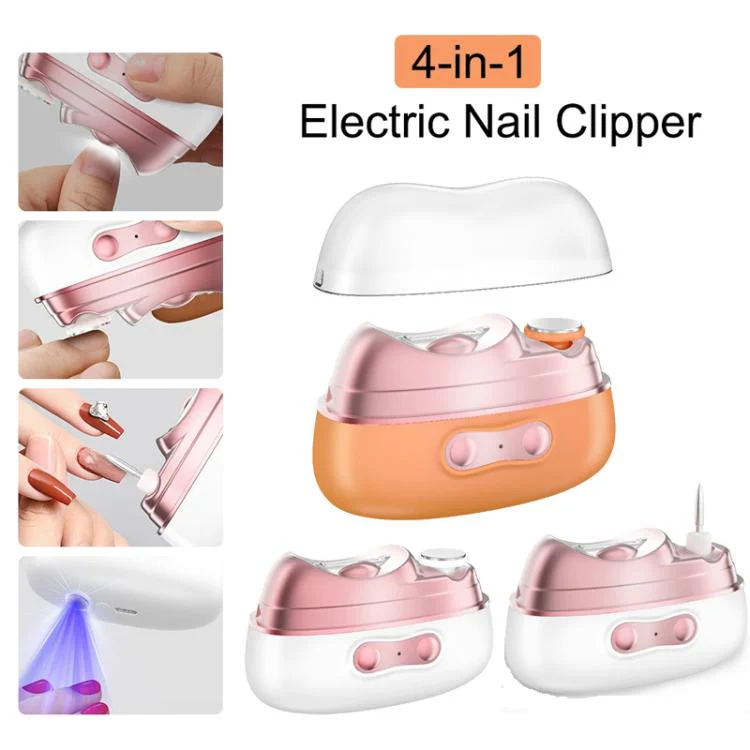 4-in-1 Electric Nail Clipper, Grinder, Polisher & UV Dryer Rechargeable Multifunctional Nail Care Kit(M8 Orange) - Image 2