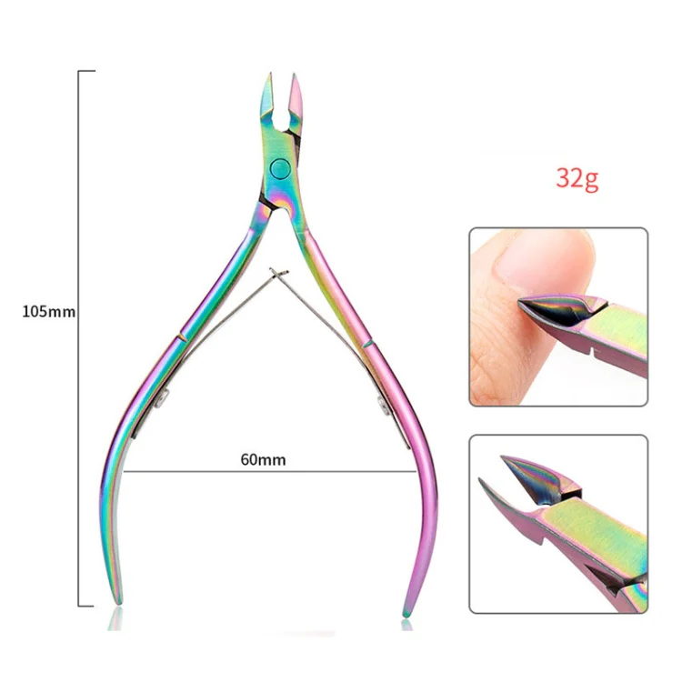 4 In 1 FABIYAN Color Titanium Nail Art Tool Set Dead Skin Shears Steel Push Nail File Pliers - Image 2