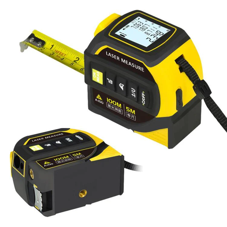 4 in 1 High-Precision Infrared Cross Line Bluetooth Laser Rangefinder, Measuring Distance:100m(Yellow) - Image 2