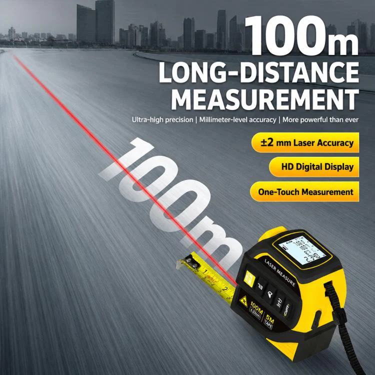 4 in 1 High-Precision Infrared Cross Line Bluetooth Laser Rangefinder, Measuring Distance:100m(Yellow) - Image 6