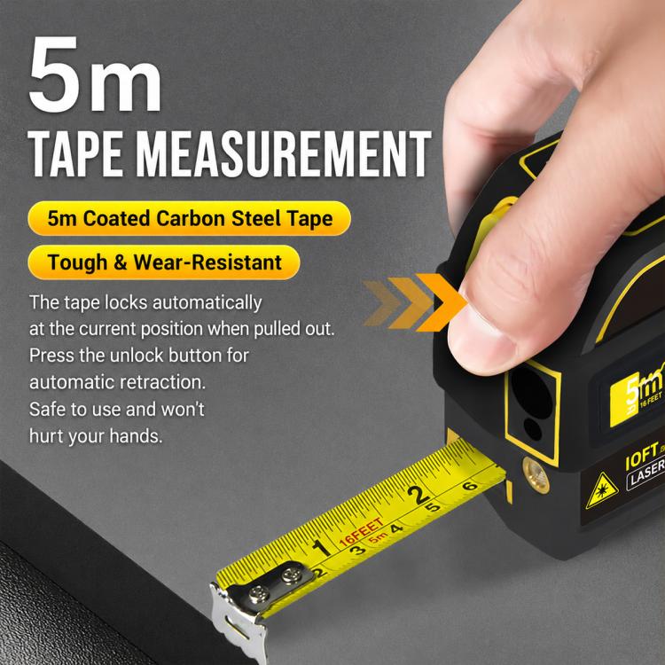 4 in 1 High-Precision Infrared Cross Line Bluetooth Laser Rangefinder, Measuring Distance:60m(Yellow) - Image 5