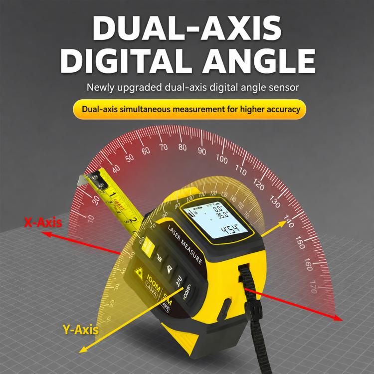 4 in 1 High-Precision Infrared Cross Line Bluetooth Laser Rangefinder, Measuring Distance:80m(Yellow) - Image 8