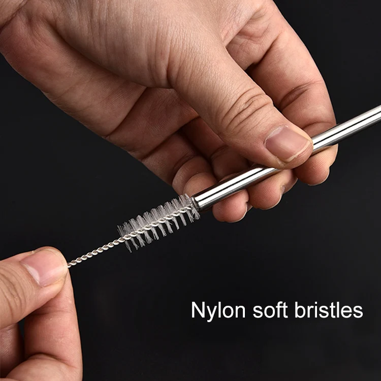 4 PCS Reusable Stainless Steel Drinking Straws + 1 x Cleaner Brush Set Kit - Image 4