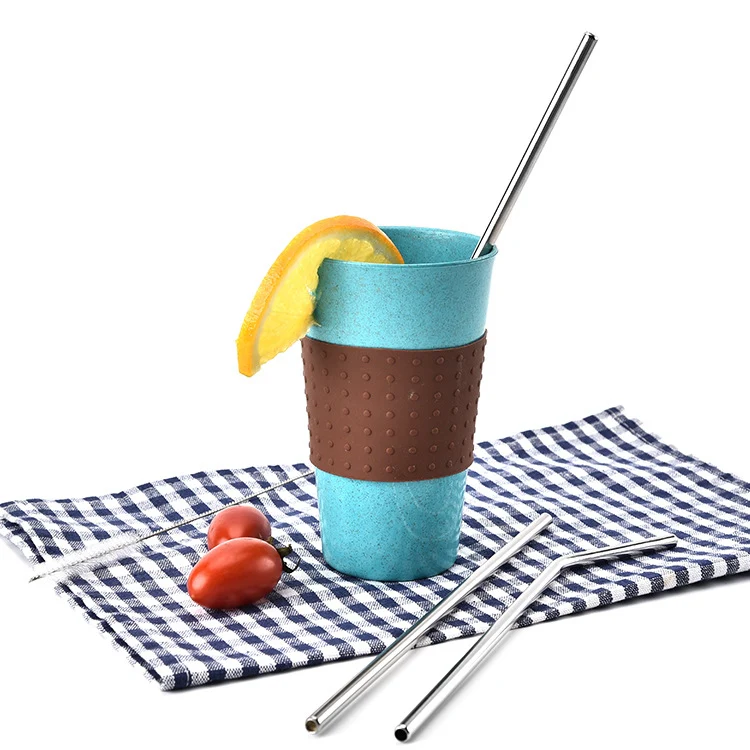 4 PCS Reusable Stainless Steel Drinking Straws + 1 x Cleaner Brush Set Kit - Image 5