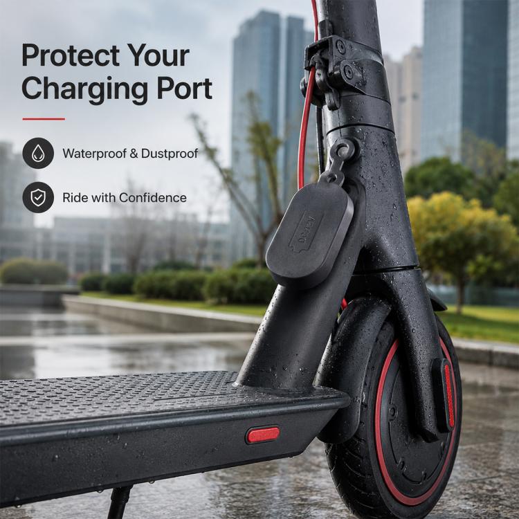 4 PCS Silicone Charging Port Waterproof Cover Dust-proof Plug Electric Scooter Accessories for Xiaomi Mijia M365(Black) - Image 7