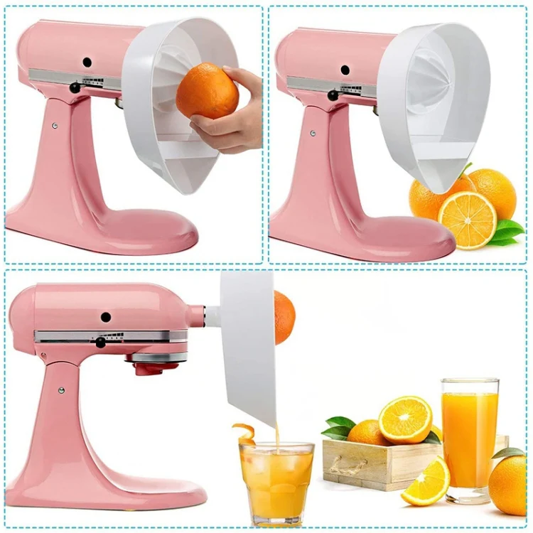 4-Piece Citrus Juicer Attachment Set for KitchenAid Stand Mixers Includes Reamer, Pulp Filter Basket & Base - Image 5
