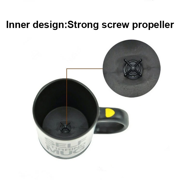 400ml Mugs Automatic Electric Self Stirring Mug Cup Coffee Milk Mixing Mug Smart Stainless Steel Juice Mix Cup Drinkware(Black) - Image 5
