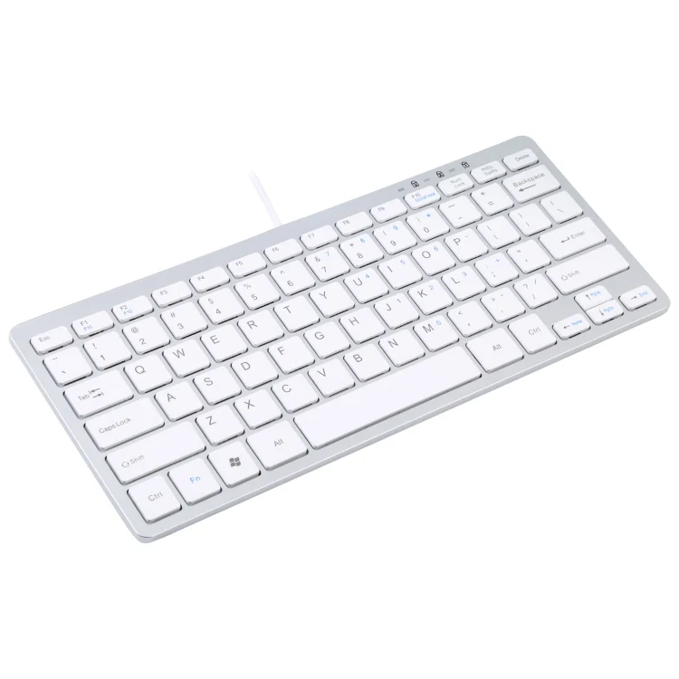 450 78 Keys Ultra-thin USB Wired Keyboard(Silver) - Image 3