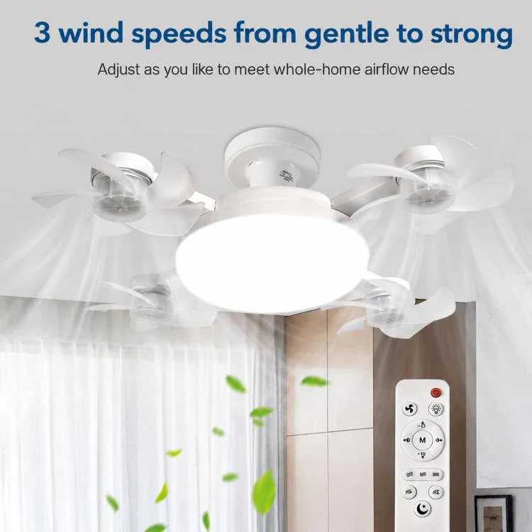 45cm 3-Head E27 Screw Base Ceiling Fan Light High Air Volume Quiet Fan Lamp For Living Room - Image 9