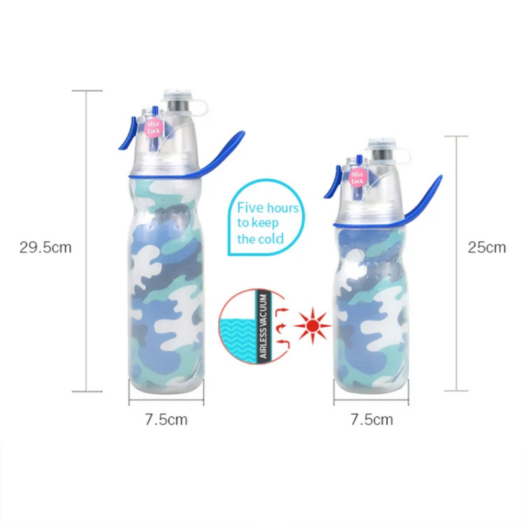 470ml Summer Outdoor Sports Training Spray Cooling Water Cup, Color: Baseball 3-layers - Image 2