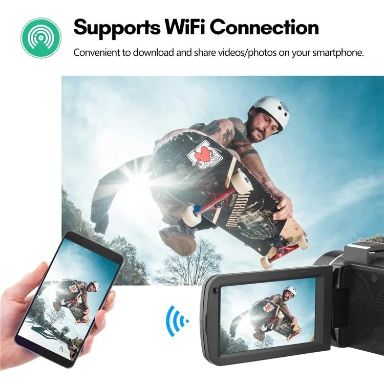4K Digital Video Camera 3 Inch IPS Touch Screen 56MP 18X Digital Zoom WiFi Camcorder, Spec: Set 2 - Image 9